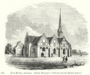 Frue Kirche, Aarhuus (gravure) door English School