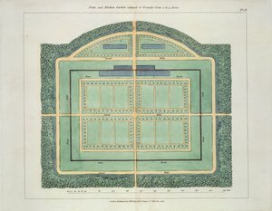 Fruit- en Moestuin, uit Hints on the Formation of Gardens and Pleasure Grounds door John Claudius Loudon (1783-1843) gepubliceerd 1812 door English School