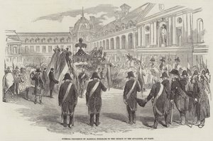 Begrafenisstoet van maarschalk Exelmans naar de kerk van de Invalides, in Parijs door English School