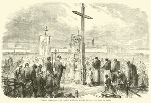 Begrafenisceremonie voor Franse soldaten gedood tijdens het beleg van Parijs, oktober 1870 door English School
