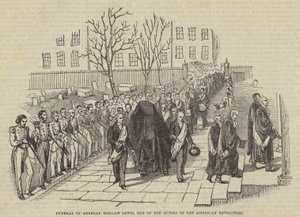 Begrafenis van generaal Morgan Lewis, een van de acteurs in de Amerikaanse Revolutie door English School
