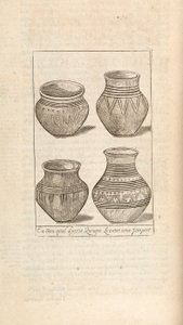 Funeraire urnen, illustratie uit Werken door Thomas Brown, Londen 1686 door English School