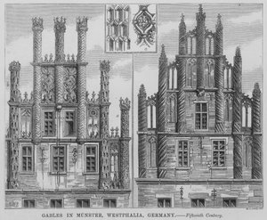 Gevels in Münster, Westfalen, Duitsland door English School