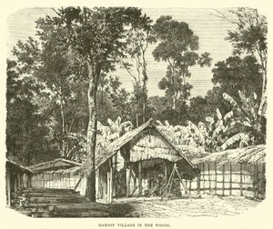 Gabon dorp in de bossen door English School