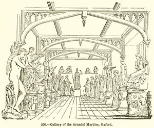 Galerij van de Arundel Marbles, Oxford (gravure) door English School