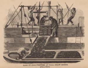 Bende kolenscheppers aan het werk onder de brug door English School