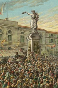 Garibaldi onthult het Mentana-monument in Milaan door English School