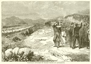 Garibaldi aangevallen door Italiaanse troepen bij Aspromonte door English School