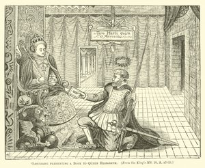 Gascoigne presenteert een Boek aan Koningin Elizabeth