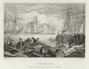 Gateshead voor de grote explosie en brand van 6 oktober 1854 door English School