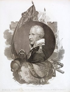 Gebhard von Blucher, Pruisische Veldmaarschalk (gravure) door English School