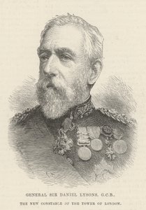 Generaal Sir Daniel Lysons, GCB, de nieuwe constable van de Tower of London door English School