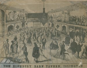 Algemeen uitzicht op mensen bij de Highbury Barn Tavern door English School