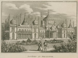 Algemeen uitzicht op het Koninklijk Paviljoen in Brighton door English School