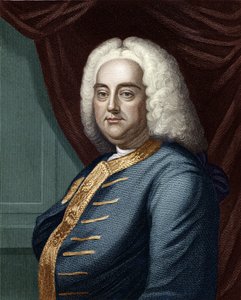 George Frederic Handel, gegraveerd door Thomson (later ingekleurd)
