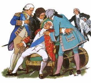 George III lijdt aan een aanval van waanzin door English School