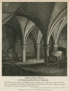 Gerards Hall in Basing Lane, Bread Street, Cheapside door English School