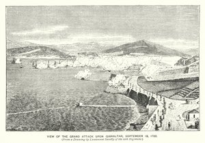 Gibraltar: Uitzicht op de Grote Aanval op Gibraltar door English School