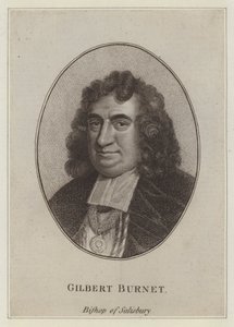 Gilbert Burnet, bisschop van Salisbury, schrijver en historicus (gravure) door English School