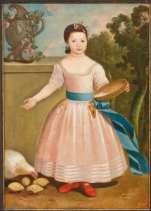 Meisje dat kippen voert, ca. 1811-20
