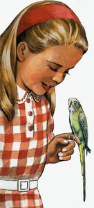 Meisje met parkiet