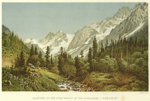 Gletsjers van de Sind-vallei in de Himalaya, Kasjmir door English School