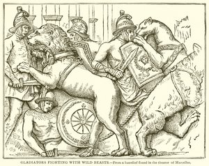 Gladiatoren vechten met Wilde Dieren