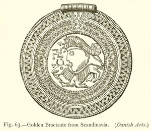 Gouden bracteaat uit Scandinavië door English School