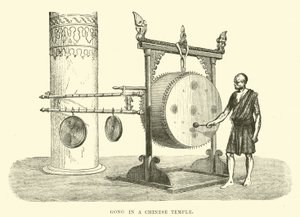 Gong in een Chinese tempel door English School
