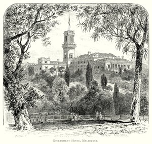 Government House, Melbourne (gravure) door English School