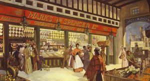 Grainger Market Hall Bazaar Newcastle, bestaat nog steeds in zijn oorspronkelijke vorm, 1895 door English School
