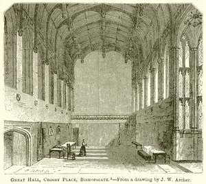Grote zaal, Crosby Place, Bishopsgate door English School
