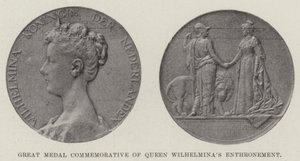 Grote Medaille ter Herdenking van de Troonsbestijging van Koningin Wilhelmina