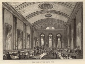 Grote hal van de Temple Club, Londen door English School