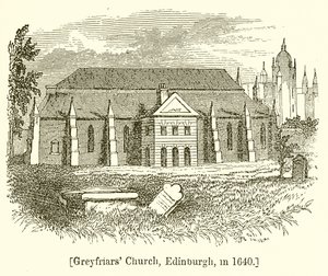 Greyfriars Church, Edinburgh, in 1640 door English School