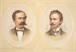 Gustav Nachtigal en Gerard Rohlfs, illustratie uit De Geïllustreerde Editie van het Leven en de Ontdekkingen van David Livingstone door J. Ewing Richie, uitgegeven door A. Fullarton & Co., 1876