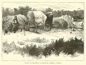 Zigeunerkamp op Mitcham Common, Surrey door English School