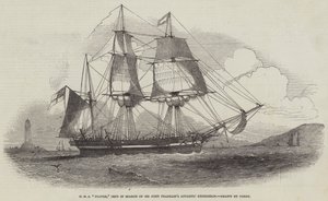 HMS "Plover," gestuurd om de Arctische Expeditie van Sir John Franklin te Zoeken door English School