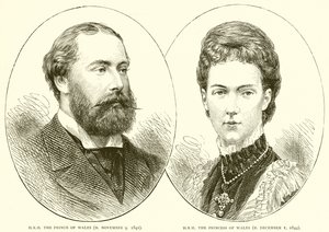 Z.K.H. de Prins van Wales (geb. 9 november 1841). Z.K.H. de Prinses van Wales (geb. 1 december 1844) door English School