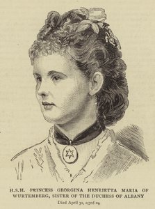 HSH Prinses Georgina Henrietta Maria van Wurtemberg, zus van de hertogin van Albany