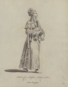 Gewoonte van een Perzische dame in 1568 (gravure) door English School