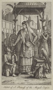 Kleding van een prinses van het Mogolrijk door English School