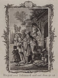 Hagar en Ismaël uitgeworpen (gravure)