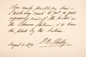 Handschrift en handtekening van Percy Bysshe Shelley, 1819