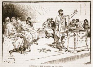 Hannibal in de Vergadering in Carthago