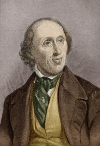 Hans Christian Andersen (1805-75) (latere inkleuring) door English School