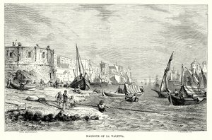 Haven van La Valetta (gravure) door English School
