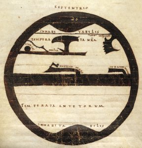Diagrammatische zonale wereldkaart, c.1050 door English School