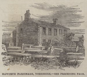 Haworth Parsonage, Yorkshire (gravure) door English School