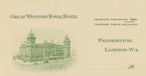 Briefpapier van het Great Western Royal Hotel door English School